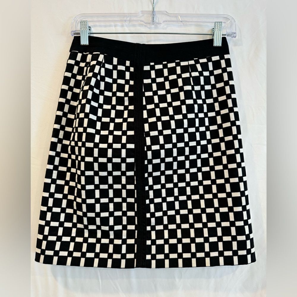 White House Black Market Black and White Checkered Skirt